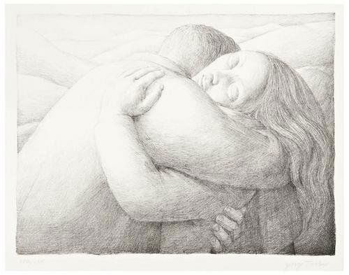 George Tooker Lovers: George Tooker (b.1920) Lovers Lithograph, 1982, signed in pencil, numbered 170/175, on wove paper, with full margins, in good condition. 308 x 410 mm; 12 1/8 x 15 7/8 inches.