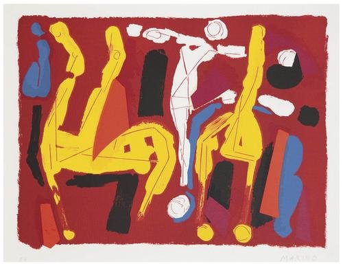 Marino Marini Chevaux et Cavaliers V (G.108): Marino Marini (1901-1980) Chevaux et Cavaliers V (G.108)Lithograph printed in colors, 1972, signed and inscribed 'E A' in pencil, an artist's proof aside from the edition of 50, as included in