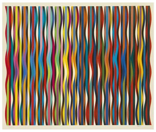 Yaacov Agam Two silkscreens.: Yaacov Agam (b.1928) Two silkscreensWaves, signed in pencil, numbered 188/300 * Abstract Composition, signed in pencil, numbered 75/165, both printed in colors, both on wove paper, with full m