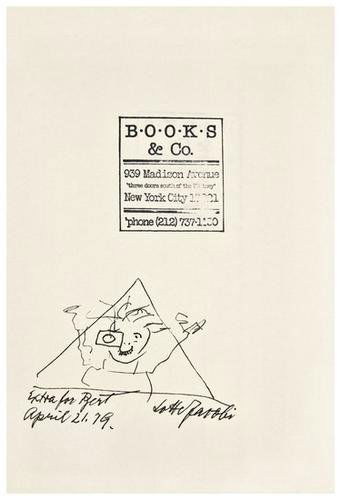 Lotte JACOBI (German, 1896 - 1990) Self-portrait.: Lotte JACOBI (German, 1896 - 1990) Self-portrait.ink on "Books & Co." paper bag, 1979 11 3/8 x 7 1/4 inches (287 x 180 mm) Signed lower right Lotte Jacobi was a German portrait photograph