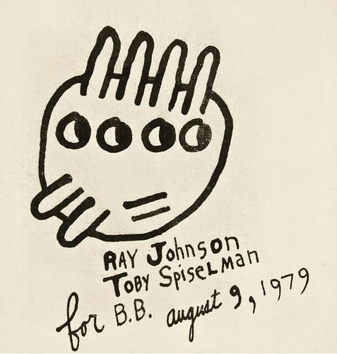Ray JOHNSON (American, 1927 - 1995) Two self-portr: Ray JOHNSON (American, 1927 - 1995) Two self-portraits.ink on envelope with cut-out 3 3/4 x 6 1/2 inches (95 x 165 mm) signed Britton, p. 243 ink on paper, 1979 (pictured) 8 3/4 x 8 1/2 inch