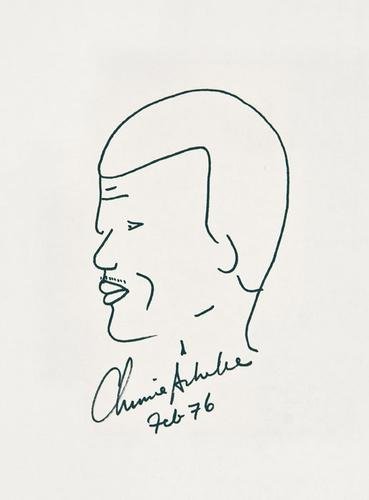 Chinua ACHEBE (Nigerian, b. 1930) Self-portrait.: Chinua ACHEBE (Nigerian, b. 1930) Self-portrait.ink on paper, 1976 10 7/8 x 8 1/2 inches (275 x 215 mm) signed Britton, p. 206