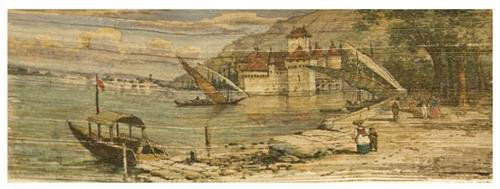 FORE-EDGE PAINTING -- Lord George BYRON (1788 - 1: FORE-EDGE PAINTING -- Lord George BYRON (1788 - 1824). The Giaour, a Fragment of a Turkish Tale bound with 10 other separately issued titles.London: John Murray, 1813. 8vo (210 x 140 mm). [Bo