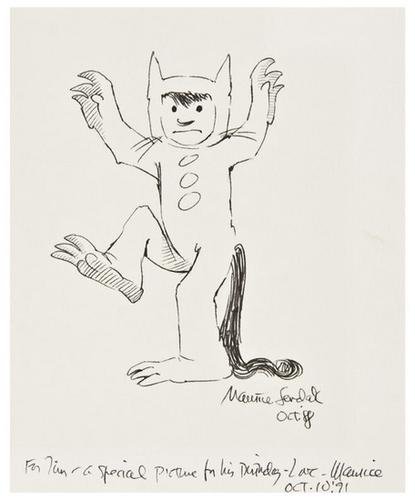 SENDAK, Maurice (b. 1928). Where the Wild Things A: SENDAK, Maurice (b. 1928). Where the Wild Things AreNew York: Harper & Row [HarperCollins, 1988]. Oblong 4to. Blue morocco stamped in gold, edges gilt. Housed in the original decorated can