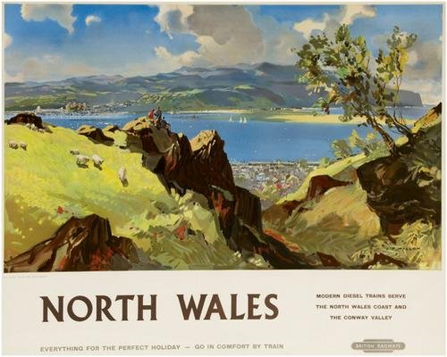 WILCOX, L A, NORTH WALES, British Railways: WILCOX, Leslie Arthur NORTH WALES, British Railwayslithograph in colours, c.1960, condition A, printed by the Haycock Press Ltd., London, backed on linen 40 x 50ins. (102 x 127cm.)