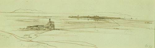 Edward Lear (1812-1888) Sketch for Landscape Water: Edward Lear (1812-1888) Sketch for Landscape WaterPencil and ink Inscribed No. 24 lower right Artist annotations throughout 4 1/2 x 13 3/8 in (11.5 x 34 cm) Provenance: with Stephen Specter,