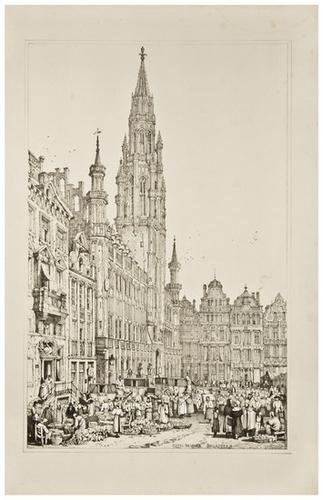 PROUT, Samuel. Facsimiles of Sketches made in Flan: PROUT, Samuel. Facsimiles of Sketches made in Flanders and Germany and Drawn on Stone by...[London:] C. Hullmandel, [1833]. Large folio, broadsheets (555 x 372 mm). Lithographed title-page and