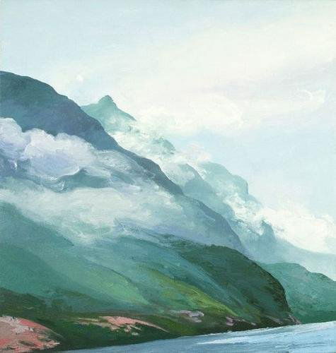 Diane Burko (b. 1945) Study from Casa Rosa, Mornin: Diane Burko (b. 1945) Study from Casa Rosa, Morning mistOil on canvas, signed and inscibred 9/11 - 10:30Morning Mist, Diane Burko on reverse21 x 20 in (53.5 x 51 cm)Provenance: Marian Locks Ga