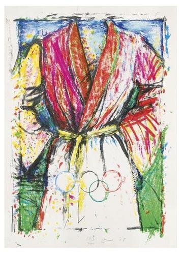 Jim Dine (b.1935) Olympic Robe: Jim Dine (b.1935) Olympic RobeLithograph printed in colors, 1988, signed anddated in pencil, the edition was 300, publishedby the Olympic Games Committee, on wove paper,with full margins, in g