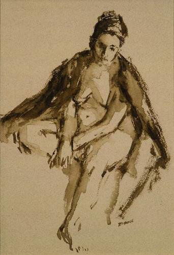 Various Artist Six Works: Various Artist Six WorksSeymour Remenick, Draped Nude, watercolor onpaper, signed lower right; with Walter Stein, TheMouse, lithograph, signed; St. Julien Fishburne,Draped Chair, charcoal, cha