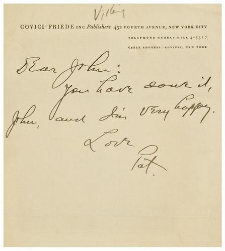 STEINBECK, John and Pascal Covici. Group of corres: STEINBECK, John and Pascal Covici. Group of correspondence between Steinbeck and Covici.STEINBECK, John and Pascal Covici. Correspondence. circa 1948-1959. A very interesting and engaging grou
