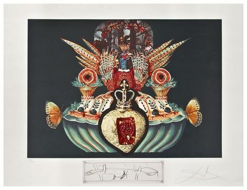 Salvador Dalí (1904-1989) from Les diners d: Salvador Dalí (1904-1989) from Les diners de galaLithograph printed in color with etching in margin, 1971, signed in pencil, numbered 153/395, on Rives BFK, with full margins, in good c