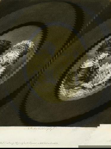 [19th CENTURY ENGLISH] Two works: [19th CENTURY ENGLISH] Two worksAfter John Raphael Smith, Les Deux Amis, mezzotint; with George Jones, A Dancer, pencil and chalk on paper, dated 1850 lower leftVarious sizes