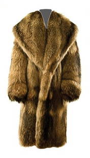 GOREY, Edward (1925 - 2000) Fur Coat owned and wor: GOREY, Edward (1925 - 2000) Fur Coat owned and worn by Edward GoreyA tanucki coat, extra-large, floor length, brown silk lining, approx. 15LBS. Label sewn in celebrating the 2010 Annual Goreyfest and