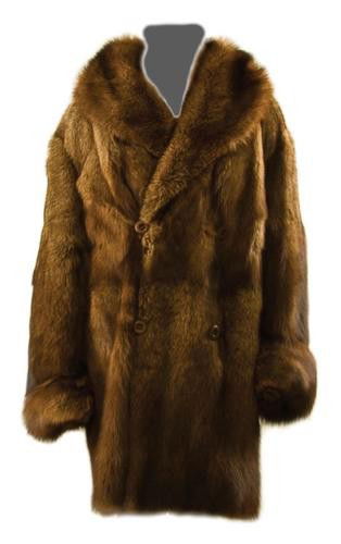 GOREY, Edward (1925 - 2000) Fur Coat owned and wor: GOREY, Edward (1925 - 2000) Fur Coat owned and worn by Edward GoreyFisher coat, below knee, extra-long sleeves, big 4" cuffs rolled back. Label sewn in celebrating the 2010 Annual Goreyfest an
