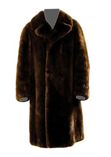 GOREY, Edward (1925 - 2000) Fur Coat owned and wor: GOREY, Edward (1925 - 2000) Fur Coat owned and worn by Edward GoreyOtter coat by Ritter Sport with dark brown silk lining, just below the knee, no buttons. Label sewn in celebrating the 2010