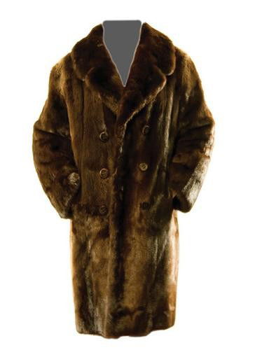 GOREY, Edward (1925 - 2000) Fur Coat owned and wor: GOREY, Edward (1925 - 2000) Fur Coat owned and worn by Edward GoreyFisher Stroller coat DESIGNED BY EDWARD GOREY with blue plaid lining, knee length, long hair, dark brown and black. WITH HAN