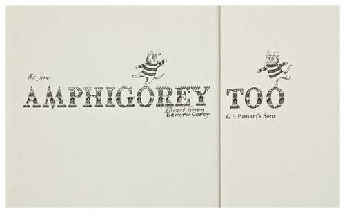 GOREY, Edward (1925-2000) Amphigorey Also: GOREY, Edward (1925-2000) Amphigorey AlsoNew York: G. P. Putnam's Sons, [1975]. 4to (280 x 200 mm). Original decorated boards, no dust jacket. Provenance: the Estate of James Marshall. Conditi