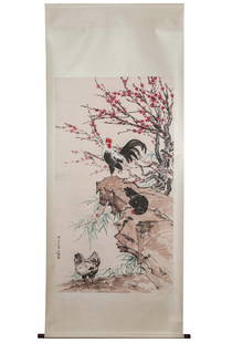 A Chinese Painting of Rooster Xu Beihong: 180*96