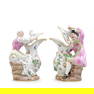 A PAIR OF MEISSEN FIGURES WITH JUGS, EARLY 20TH CENTURY