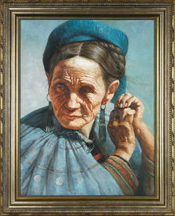 After Luo Zhongli, Oil on Canvas, Framed: 89.7x111cm