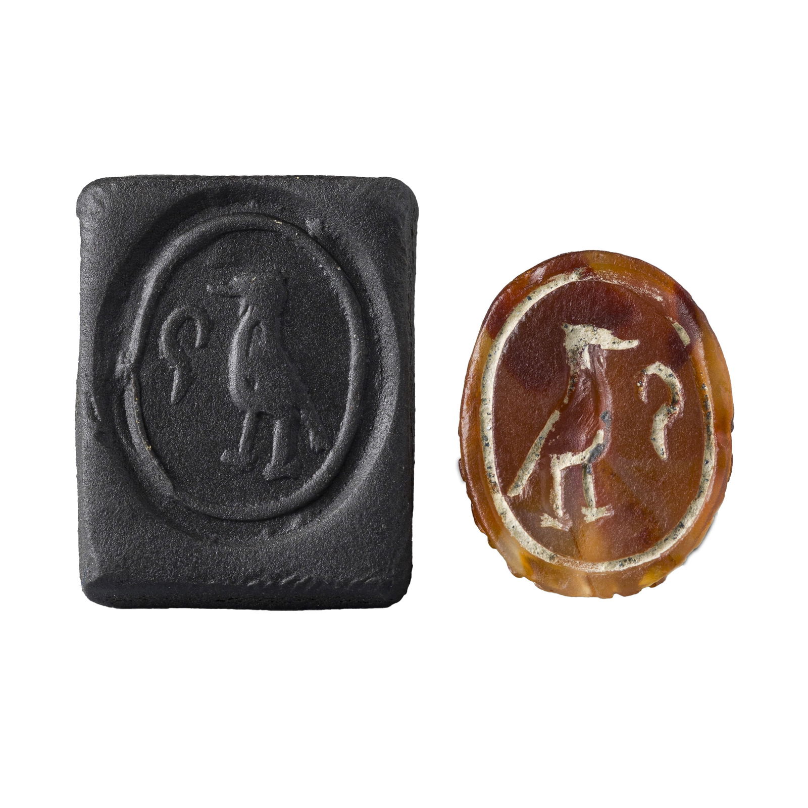 Egyptian Carnelian Scarab Seal: Egyptian Antique Carnelian Scarab Intaglio Stamp Seal Amulet Bead Pendant 1.1 x 1.4cm, 2g