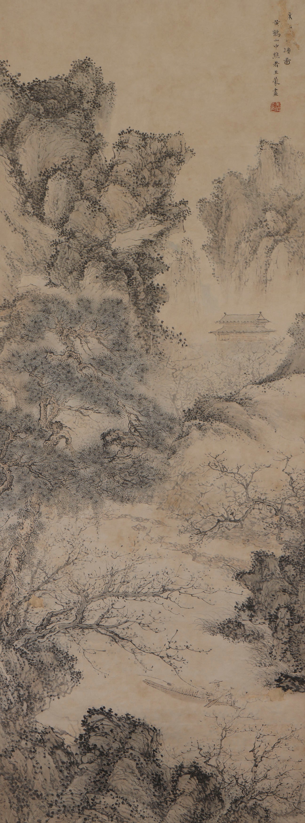 Wang Meng - Landscape Painting, Scroll, Ink on Paper (1 of 8)