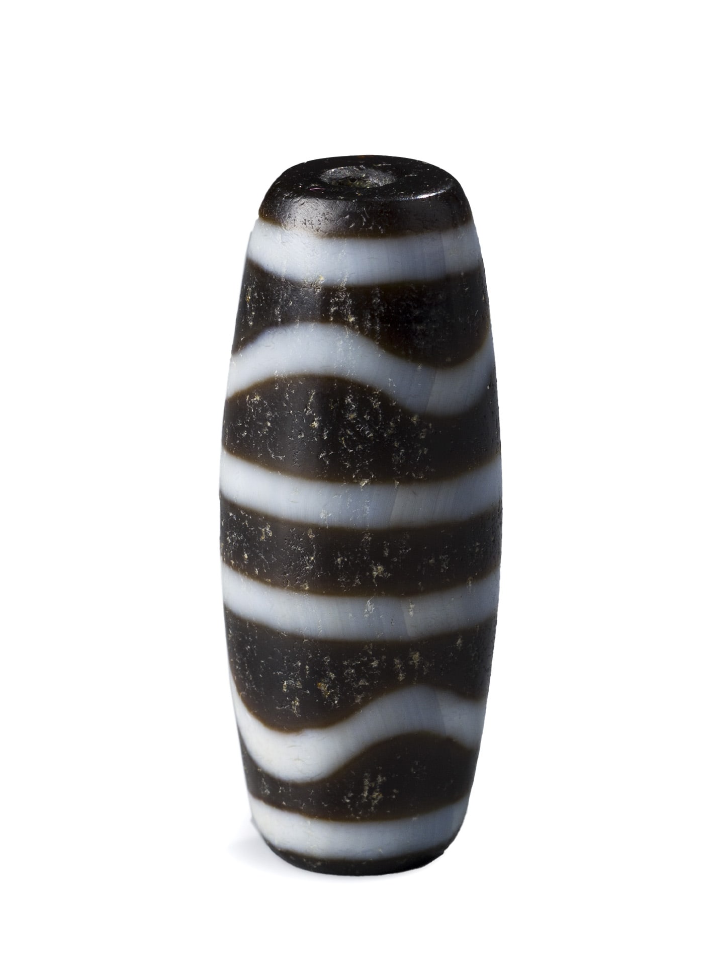 Himalayan Tibetan Zig Zag Pattern Dzi Agate Bead Amulet (1 of 1)