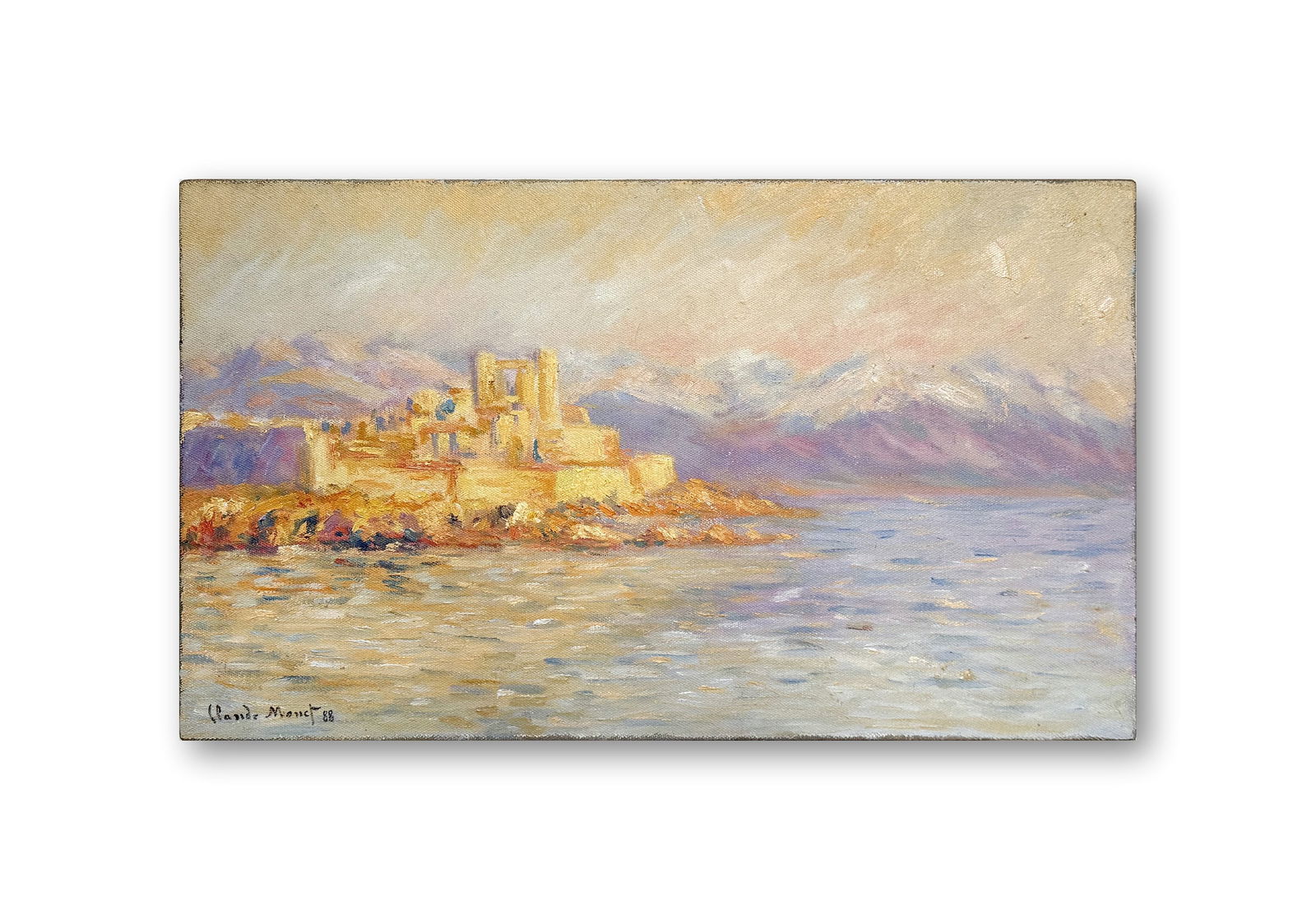 CLAUDE MONET (1840-1926), ATTRIBUTED TO, OIL ON CANVAS: Image Size : 15 15/16 by 27 1/8 inches (40.5 by 69cm) All measurements are approximate.Signed (lower left) Image Size : 15 15/16 by 27 1/8 inches (40.5 by 69cm) All measurements are