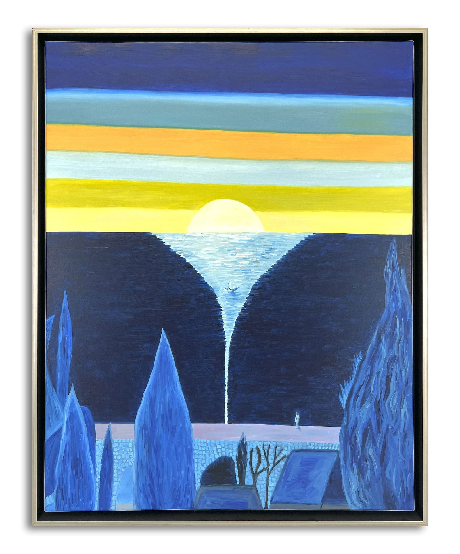 Matthew Wong (1984–2019), Attributed to, Oil on Canvas: Dimensions : 70 x 90 cm Signed reverse Faraway Light is a poignant and visually arresting oil-on-canvas work by the late Canadian artist Matthew Wong. Painted in the final year of his life this piece