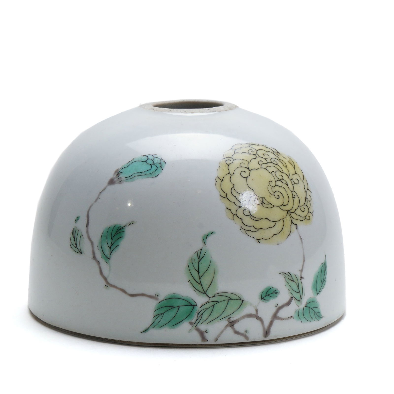 Qing Dynasty Famille Rose Water Pot with Chrysanthemum Pattern (1 of 2)
