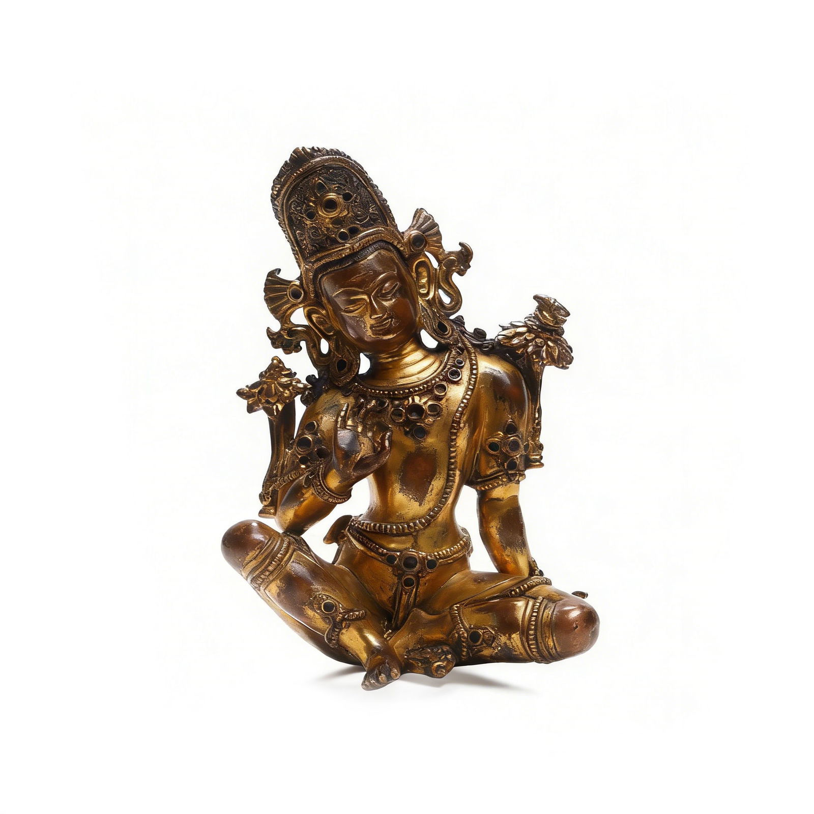 Qing Dynasty Gilt-Bronze Relaxed Pose Avalokiteshvara Statue (1 of 2)