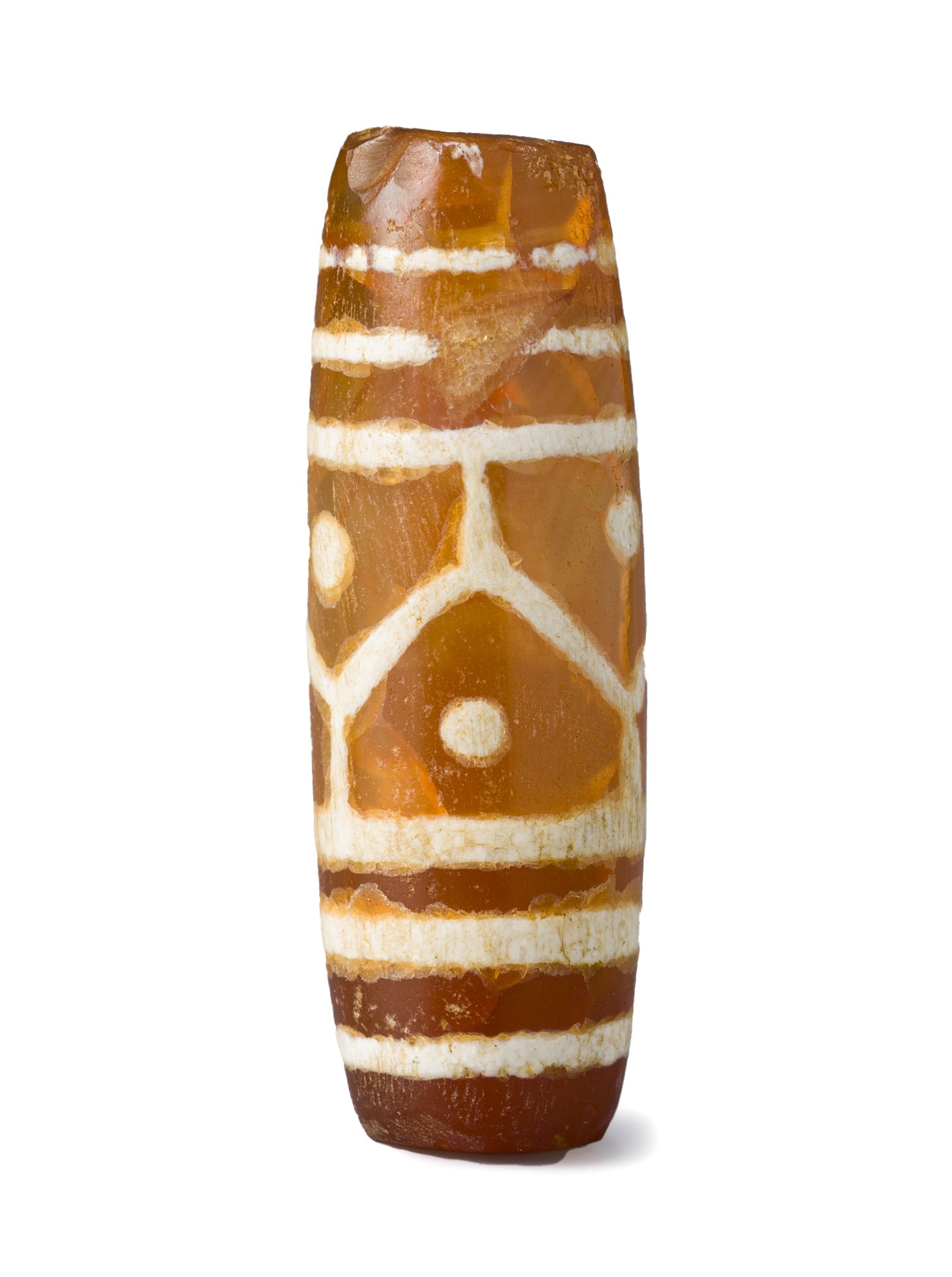 Sino-Tibetan Carnelian Agate Dzi Bead with Rare Pattern (1 of 1)