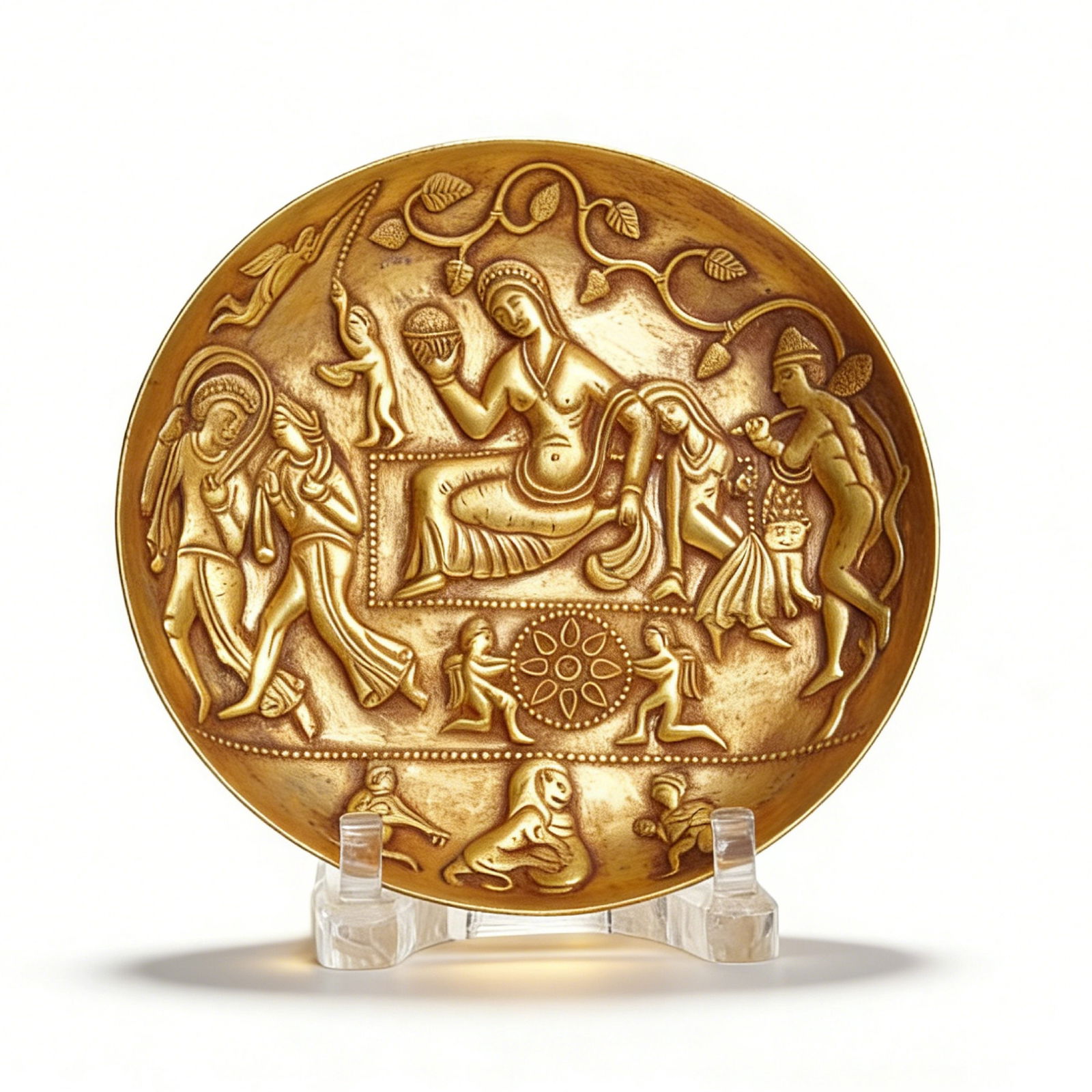 Ancient Persian Gilt-Figure Plate (1 of 2)