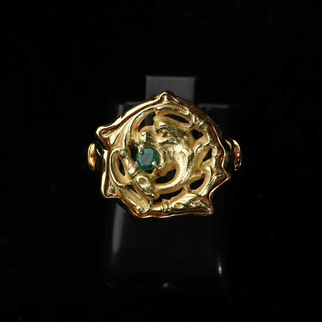 Dragon Chimera Ring with Emerald - 2