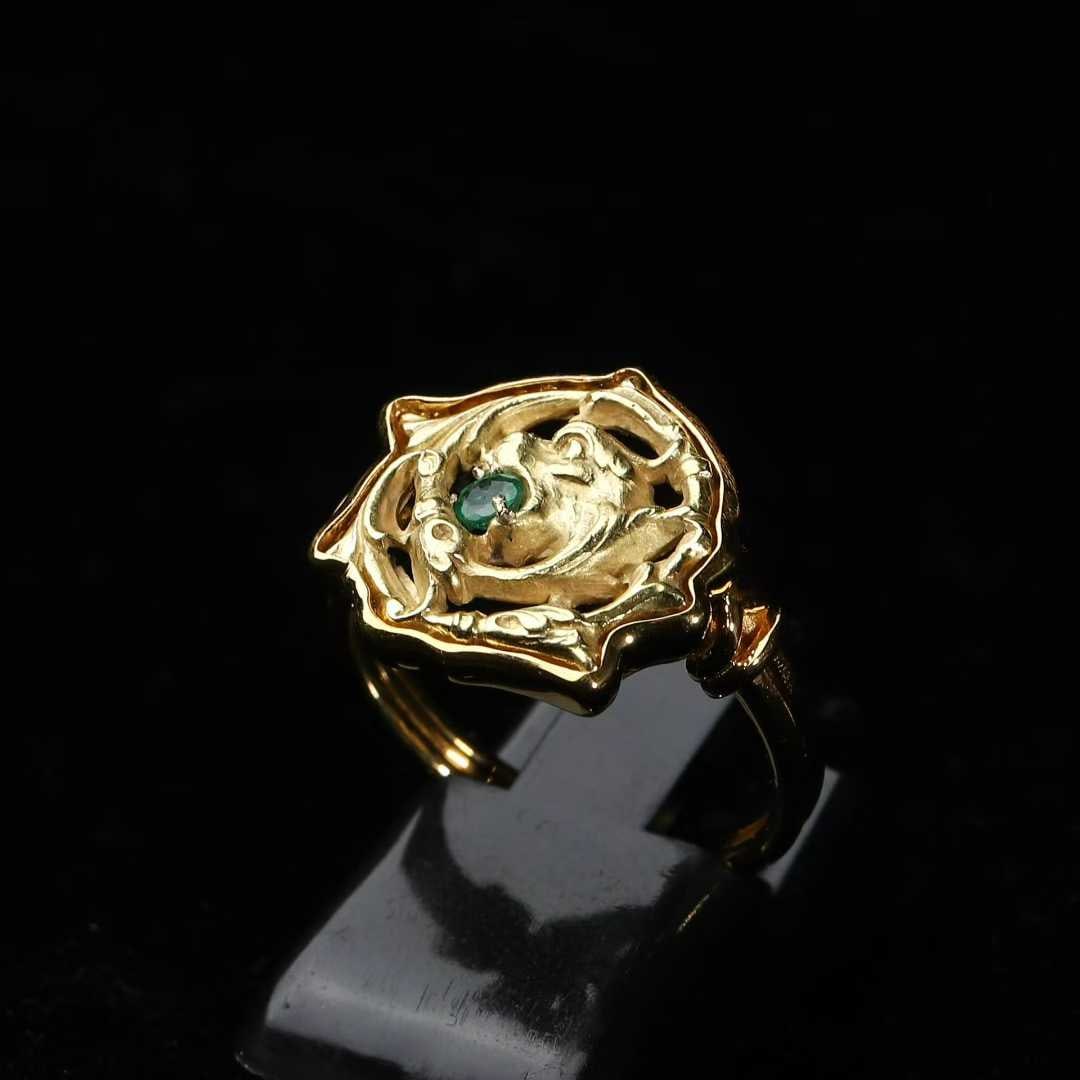 Dragon Chimera Ring with Emerald - 4