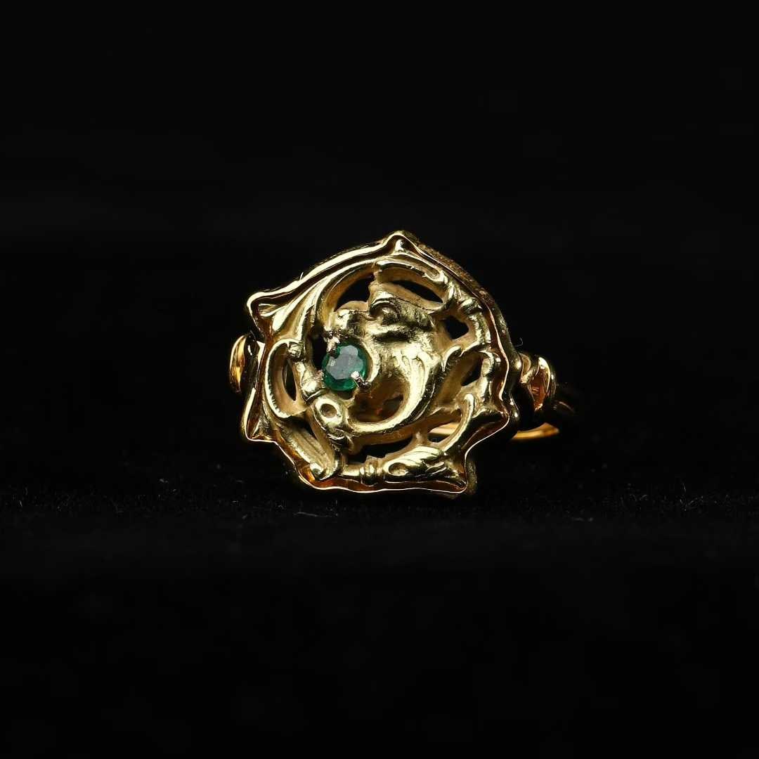 Dragon Chimera Ring with Emerald - 9