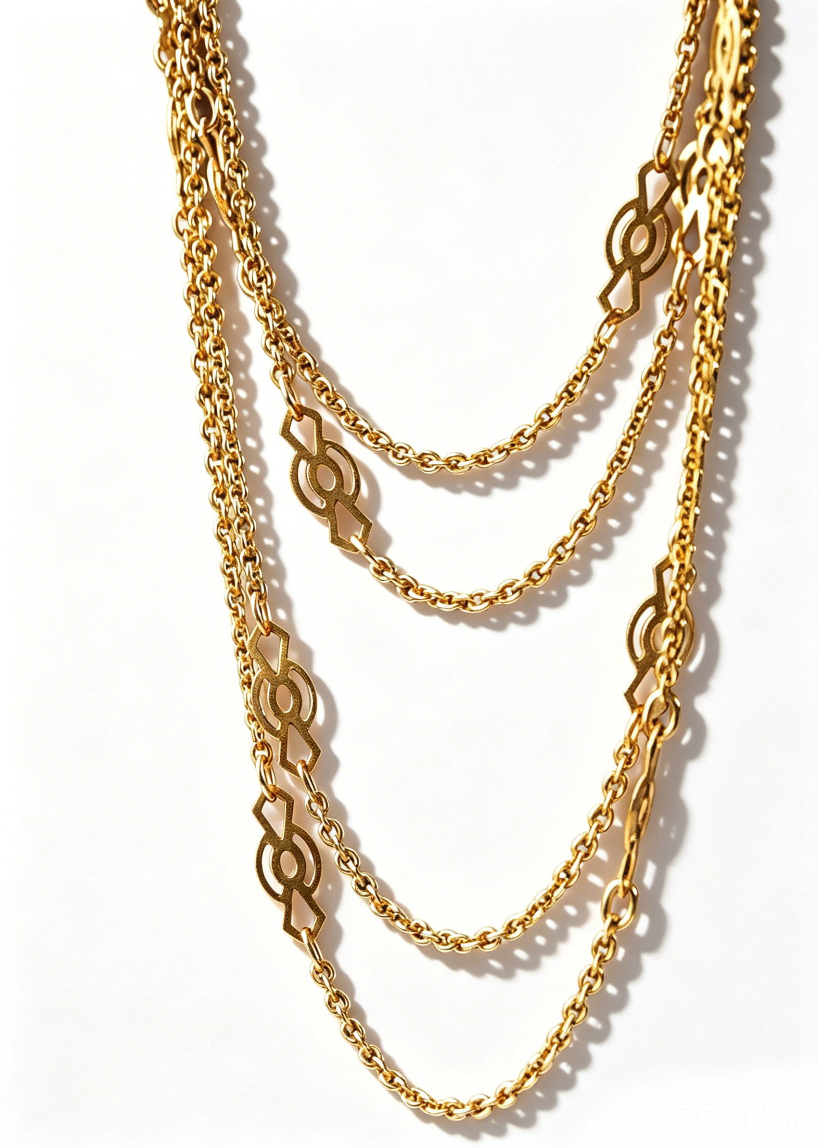 Art Nouveau Gold Long Sautoir Necklace: Period: Circa 1900, Art Nouveau Movement (1880?C1920)Material: 18 Karat Yellow GoldSpecification: Total length 152 cm, gross weight 14.25gDescription: Continuous single long sautoir chain designed for