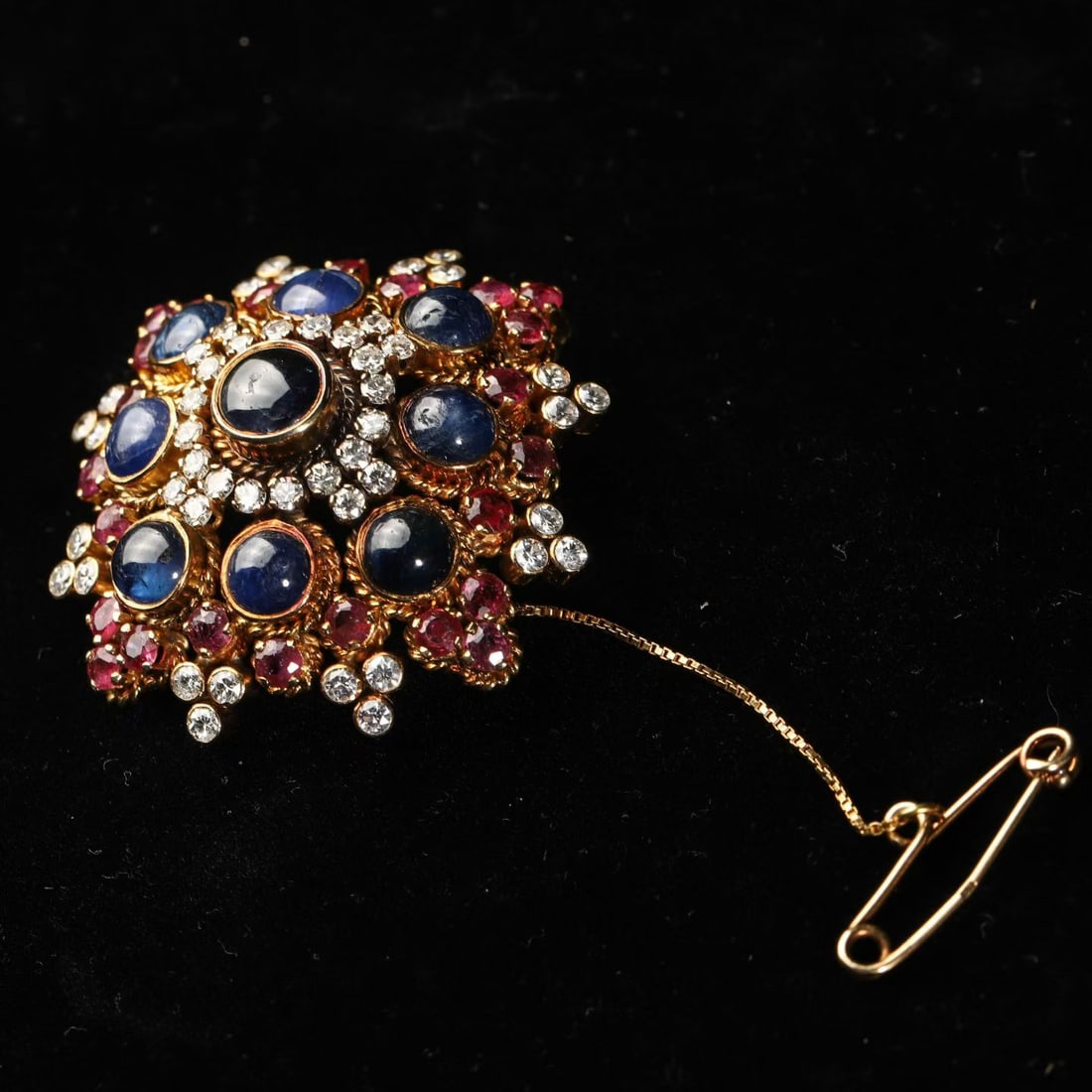 Signed Ilias Lalaounis Byzantine 18K Gold Multi-Gem Star Brooch - 5