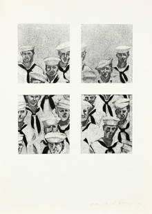 RICHARD ARTSCHWAGER, Sailors: Screenprint on cream wove paper. Signed, dated and numbered 108/180 in pencil, lower margin. Printed by Styria Studio, Ltd., New York, with the blind stamp lower right. Published by the German Art Dea