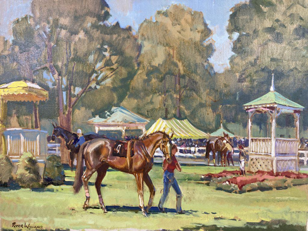 Saratoga Paddock oil on canvas, 18x22 unframed (1 of 1)