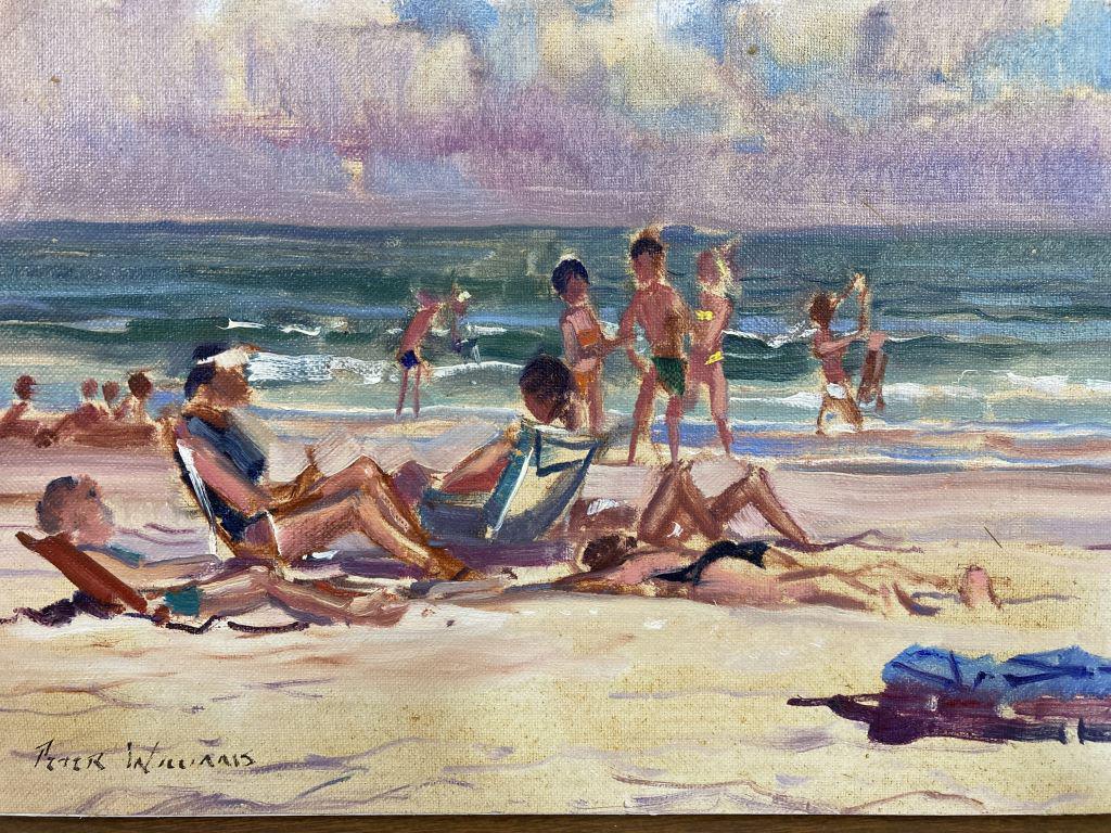 Beach Scene oil canvas mounted on board, 8 x 11 (1 of 1)