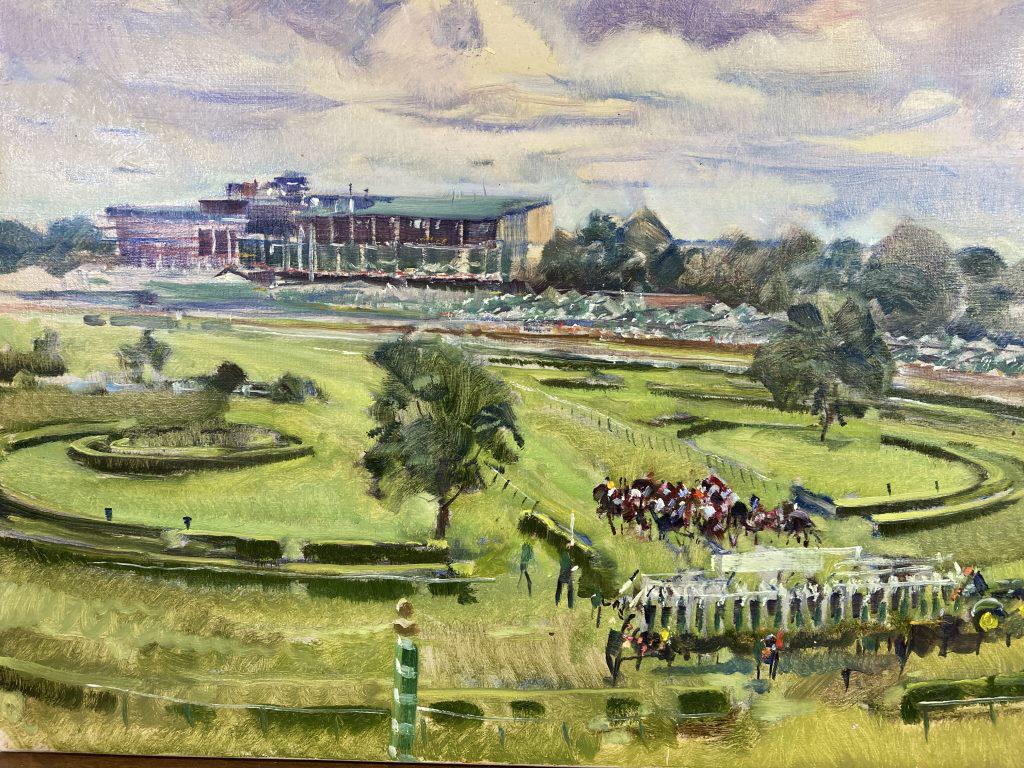 Turf Racing at Monmouth Park oil on canvas, 18x24 (1 of 1)