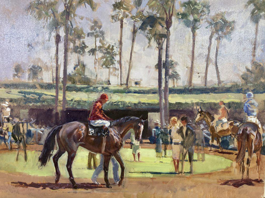 Del Mar Paddock oil on canvas, 18x24 unframed, (1 of 1)
