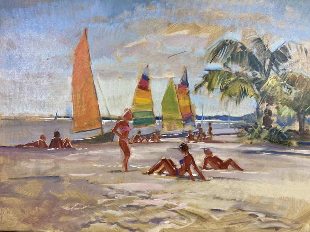 Florida Beach Scene oil on canvas, 18x24 unframed (1 of 1)