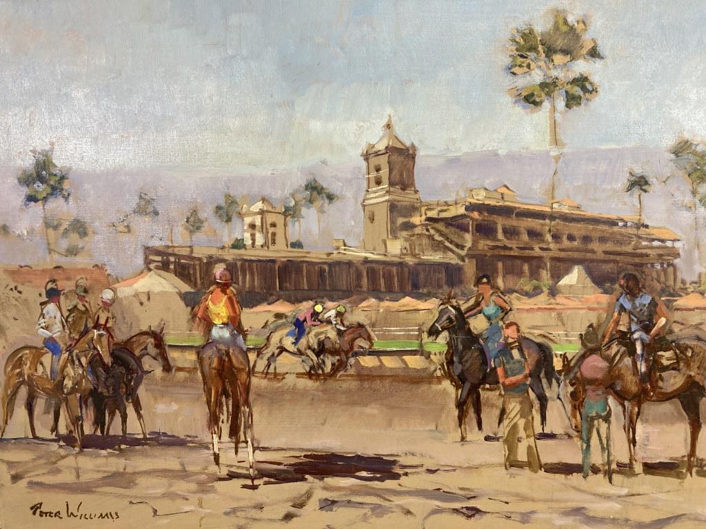 Del Mar Racing Scene oil on canvas, 18x24 (1 of 1)