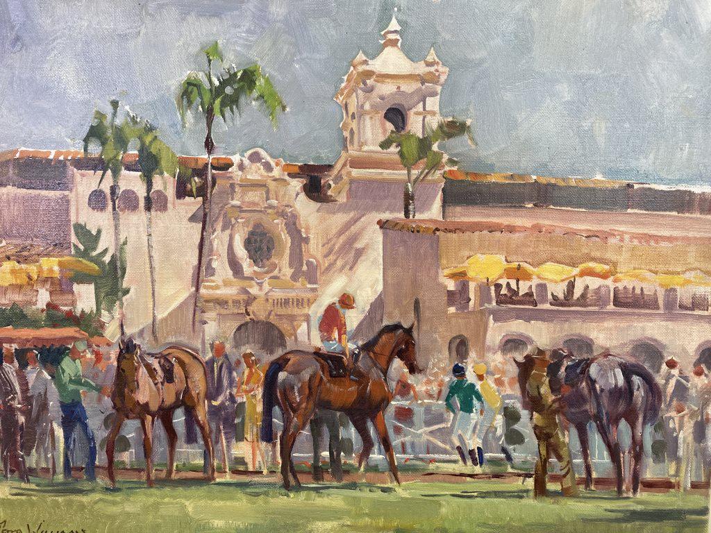 Riders Up at Del Mar oil on canvas, 18x24 (1 of 1)