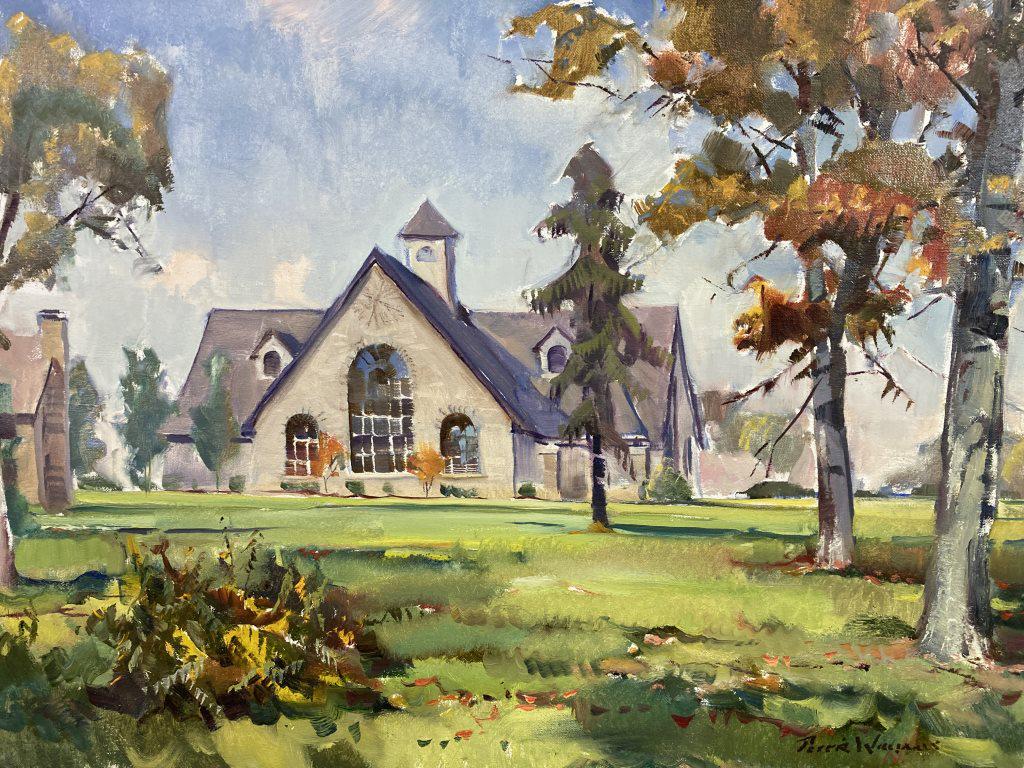 Keene Barn at Keeneland oil on canvas, 18x24: unframed est. $1500