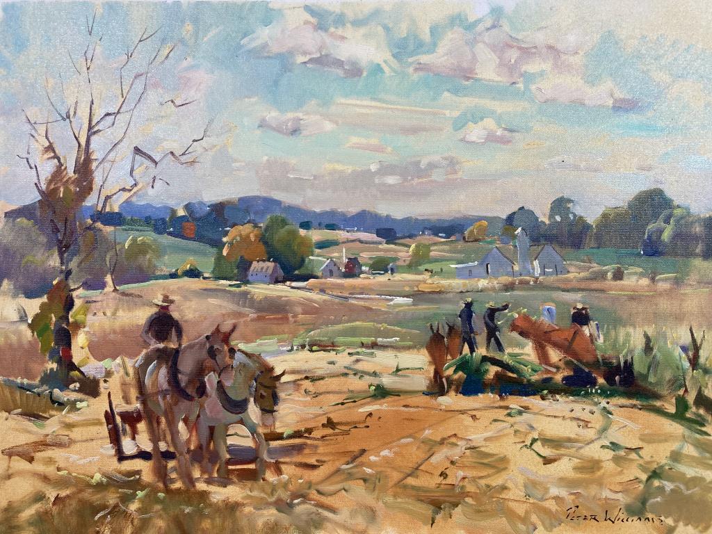 Farming Scene oil on canvas mounted on board, 17 (1 of 1)