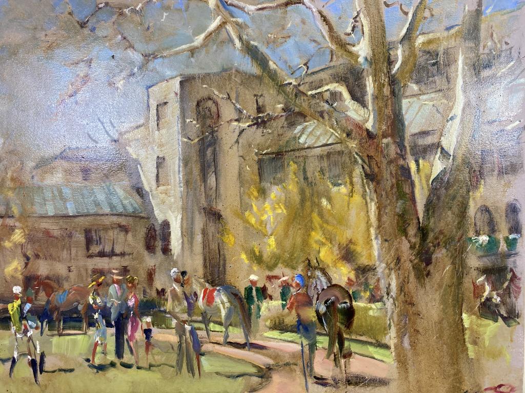 Keeneland Paddock Scene oil on canvas, 24x30 (1 of 1)
